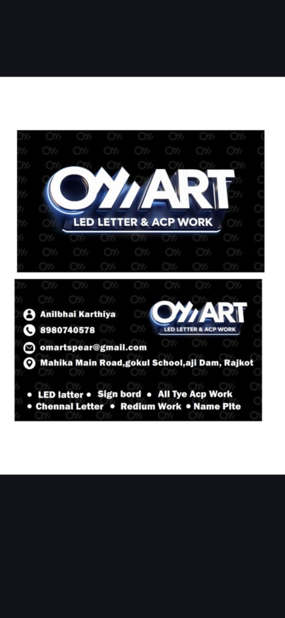 Led letter. Chennal letter  oll types acp sigh bod